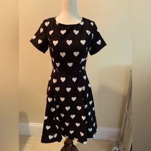 Black and White Heart Polkadot Dress